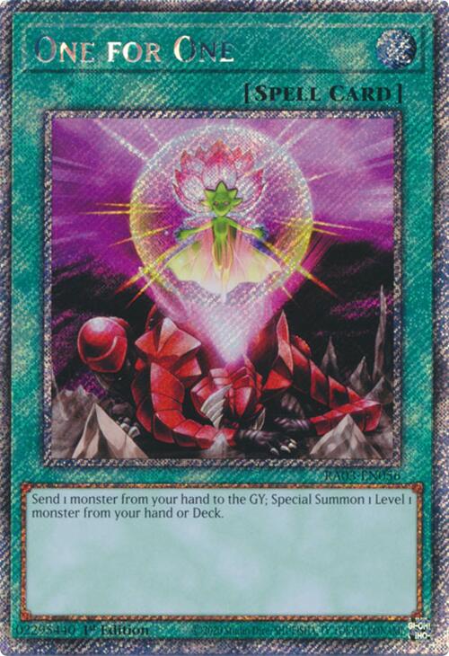 One for One (Platinum Secret Rare) [RA03-EN056] Platinum Secret Rare | Mega City Incorporated