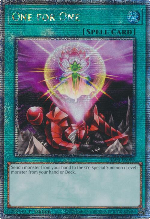 One for One (Quarter Century Secret Rare) [RA03-EN056] Quarter Century Secret Rare | Mega City Incorporated