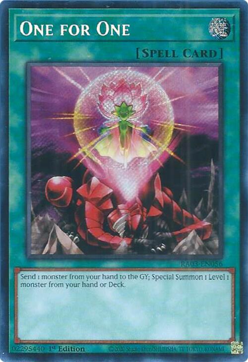 One for One (Secret Rare) [RA03-EN056] Secret Rare | Mega City Incorporated