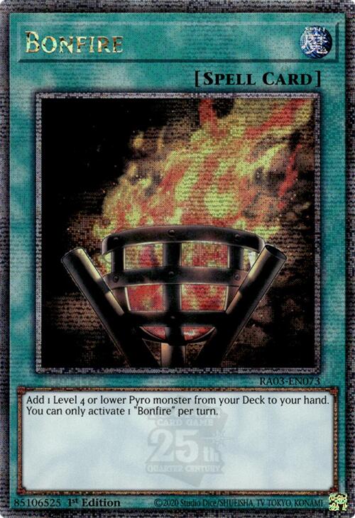 Bonfire (Quarter Century Secret Rare) [RA03-EN073] Quarter Century Secret Rare | Mega City Incorporated