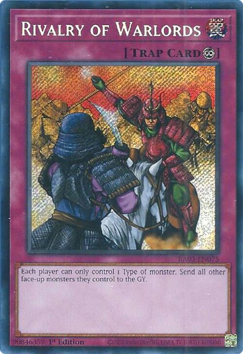 Rivalry of Warlords (Secret Rare) [RA03-EN075] Secret Rare | Mega City Incorporated