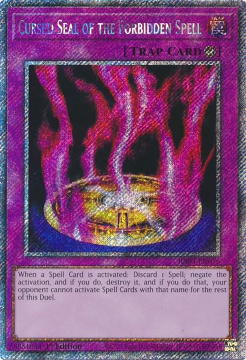 Cursed Seal of the Forbidden Spell (Platinum Secret Rare) [RA03-EN076] Platinum Secret Rare | Mega City Incorporated