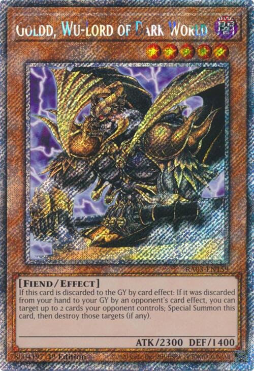 Goldd, Wu-Lord of Dark World (Platinum Secret Rare) [RA03-EN159] Platinum Secret Rare | Mega City Incorporated