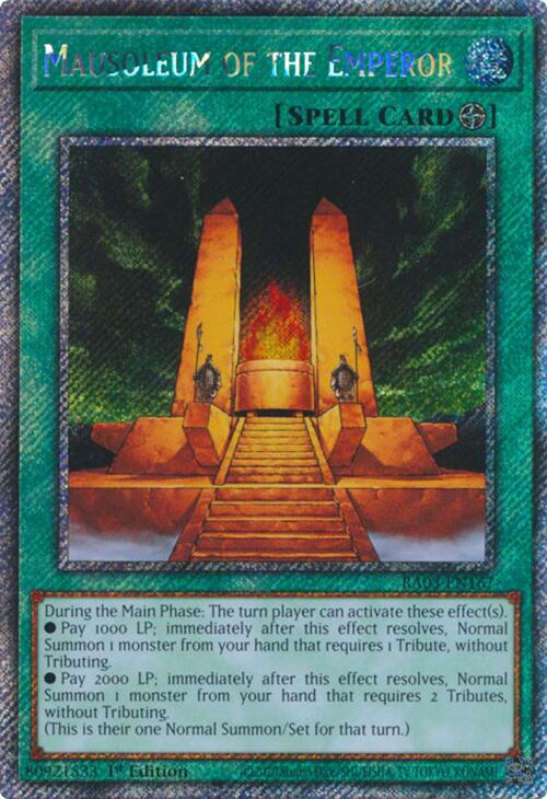 Mausoleum of the Emperor (Platinum Secret Rare) [RA03-EN167] Platinum Secret Rare | Mega City Incorporated