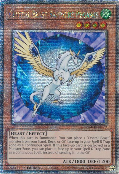 Crystal Beast Sapphire Pegasus (Quarter Century Secret Rare) [RA03-EN179] Quarter Century Secret Rare | Mega City Incorporated