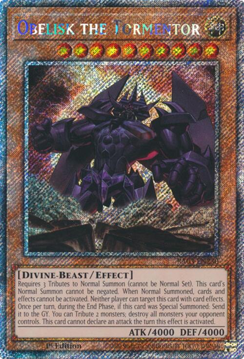 Obelisk the Tormentor (Platinum Secret Rare) [RA03-EN230] Platinum Secret Rare | Mega City Incorporated