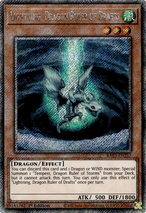 Lightning, Dragon Ruler of Drafts (Platinum Secret Rare) [RA03-EN257] Platinum Secret Rare | Mega City Incorporated