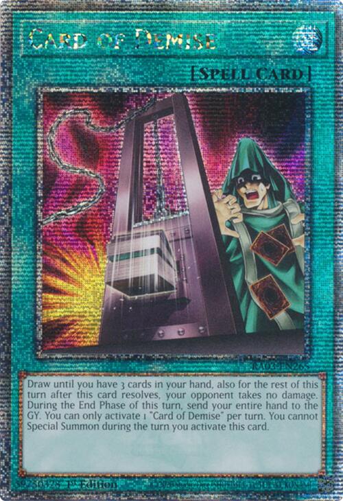 Card of Demise (Quarter Century Secret Rare) [RA03-EN265] Quarter Century Secret Rare | Mega City Incorporated