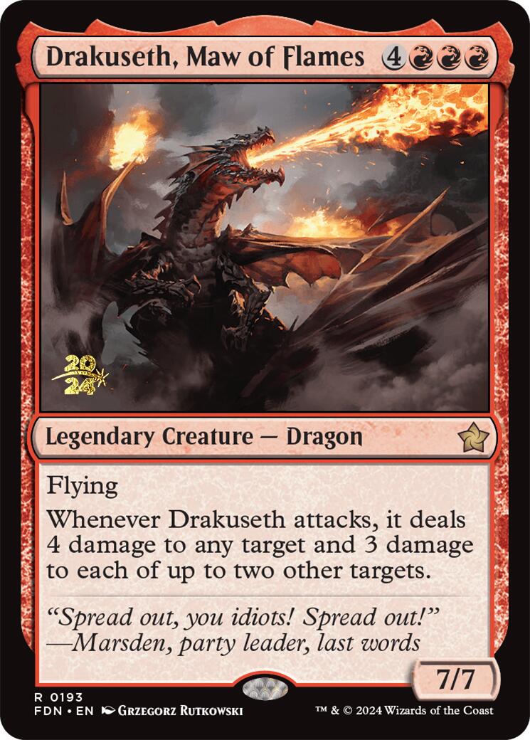 Drakuseth, Maw of Flames [Foundations Prerelease Promos] | Mega City Incorporated