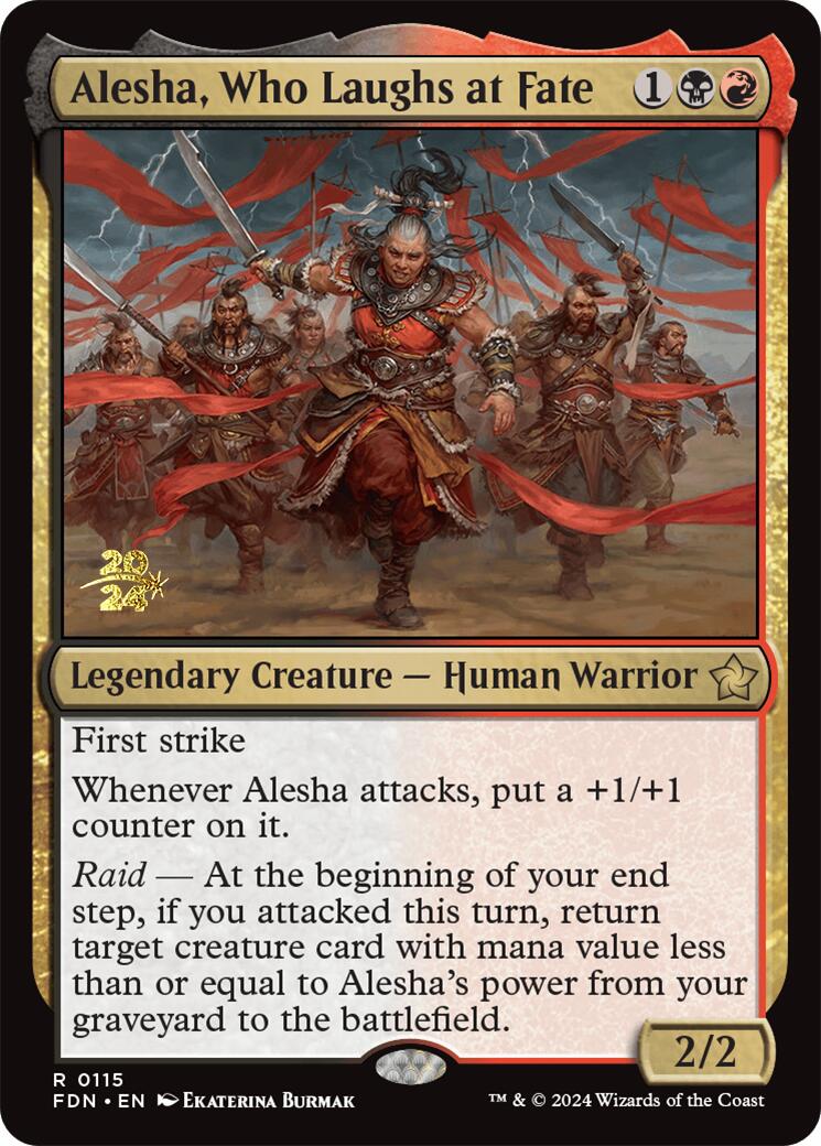 Alesha, Who Laughs at Fate [Foundations Prerelease Promos] | Mega City Incorporated