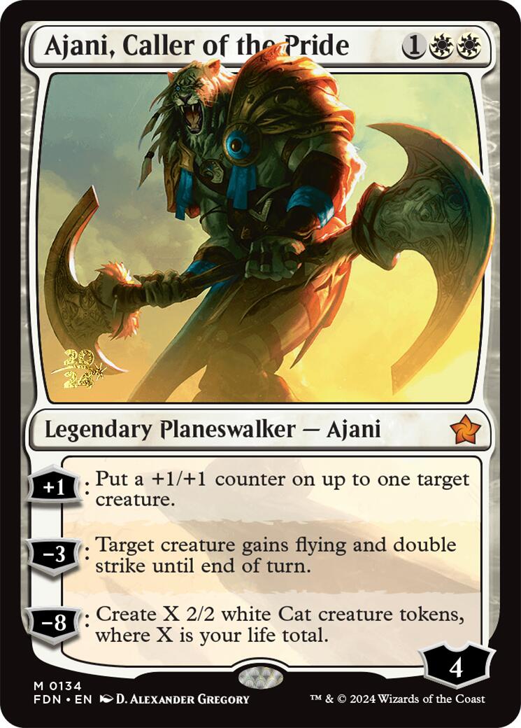 Ajani, Caller of the Pride [Foundations Prerelease Promos] | Mega City Incorporated