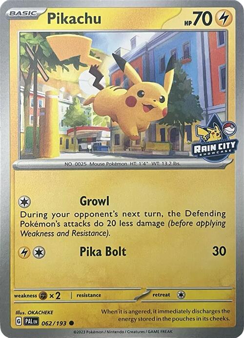 Pikachu (062/193) (Rain City Showcase) [Miscellaneous Cards] | Mega City Incorporated