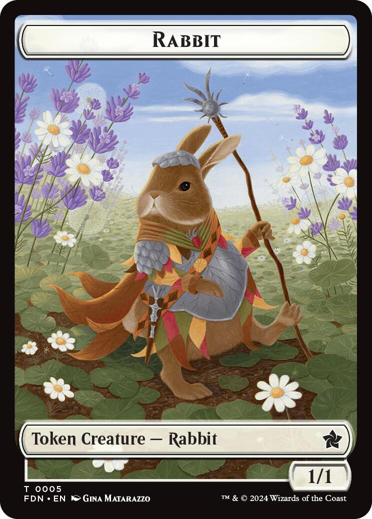 Rabbit // Soldier Double-Sided Token [Foundations Tokens] | Mega City Incorporated