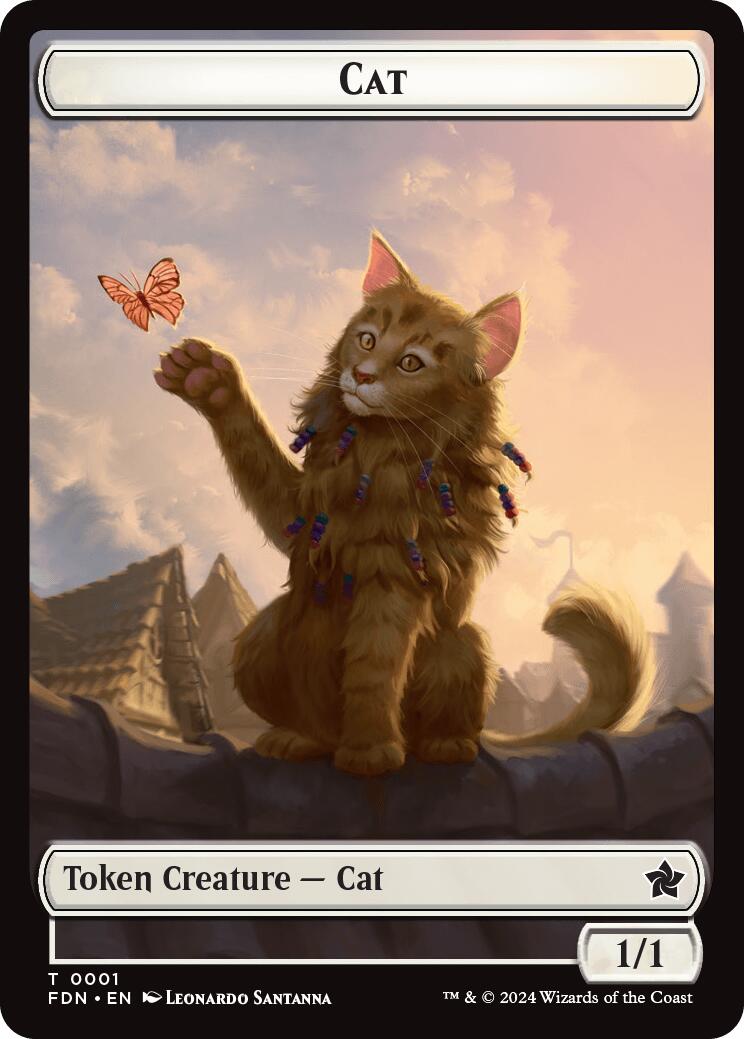 Spirit // Cat (0001) Doubled-Sided Token [Foundations Tokens] | Mega City Incorporated