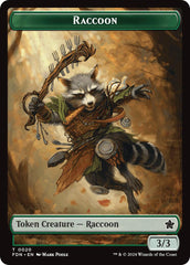 Elf Warrior // Raccoon Doubled-Sided Token [Foundations Tokens] | Mega City Incorporated