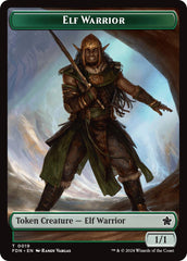 Elf Warrior // Raccoon Doubled-Sided Token [Foundations Tokens] | Mega City Incorporated