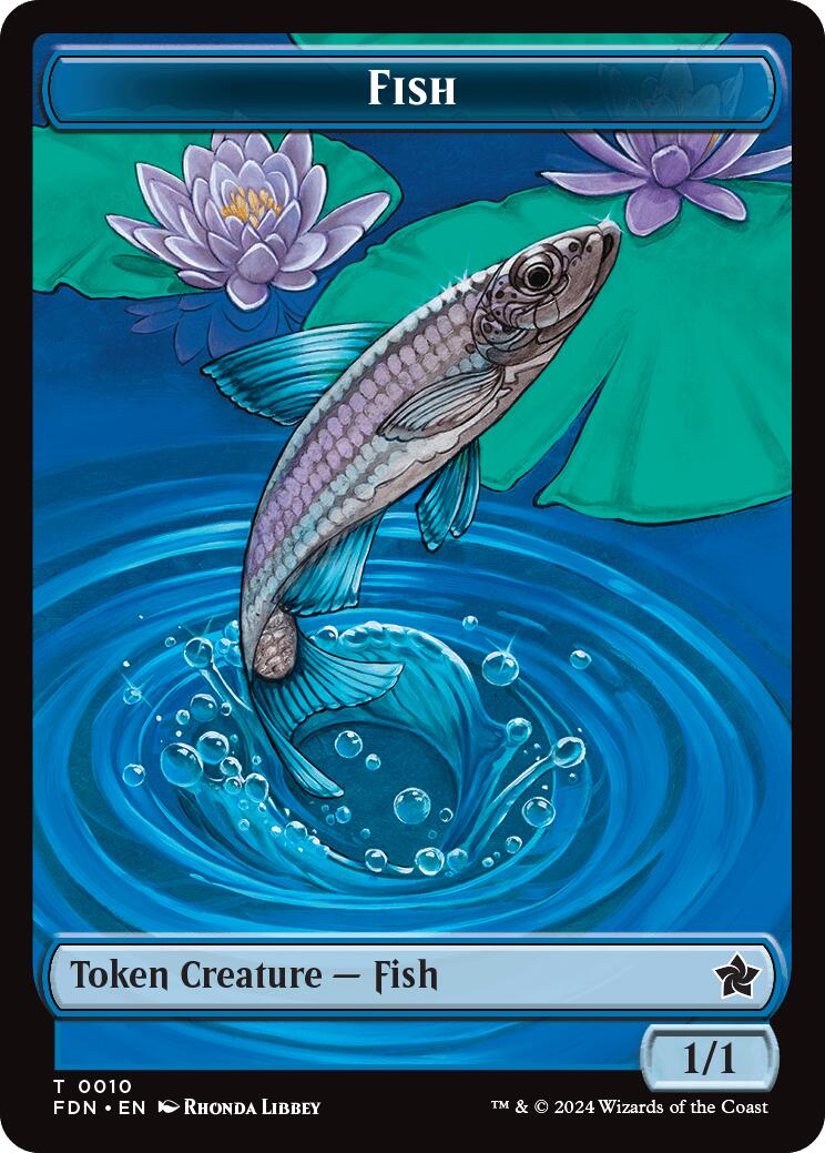 Faerie // Fish Doubled-Sided Token [Foundations Tokens] | Mega City Incorporated