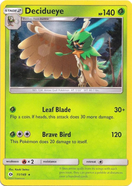 Decidueye (11/149) (Water Web Holo) [Sun & Moon: Base Set] | Mega City Incorporated