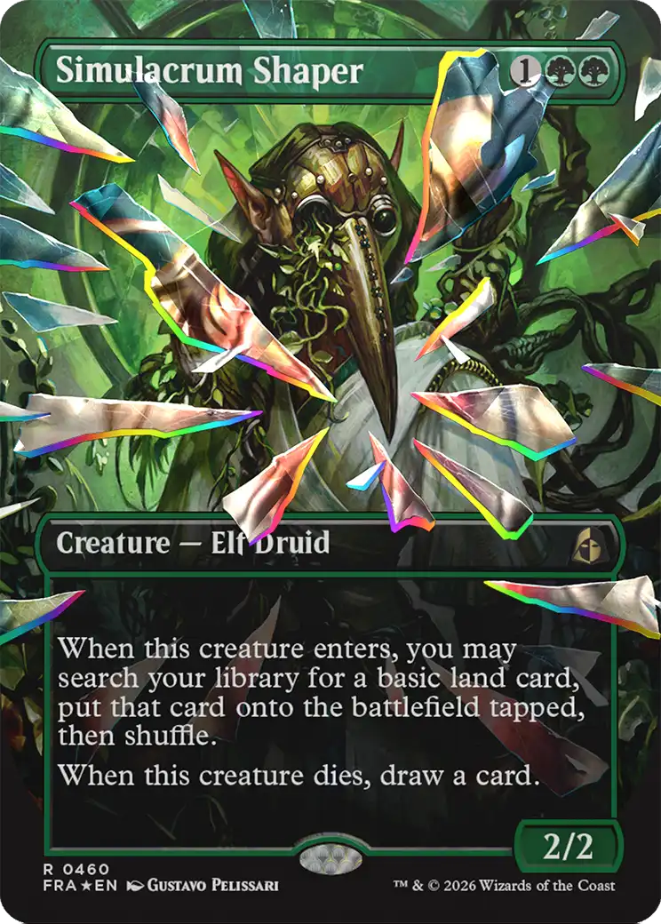 Simulacrum Shaper (Borderless) (Facet Foil) [Reality Fracture] | Mega City Incorporated