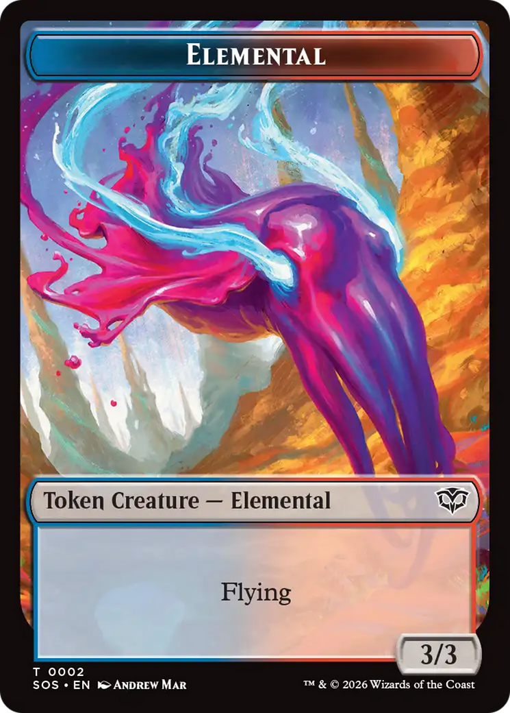 Fractal (0004) // Elemental (0002) Double-Sided Token [Secrets of Strixhaven Tokens] | Mega City Incorporated