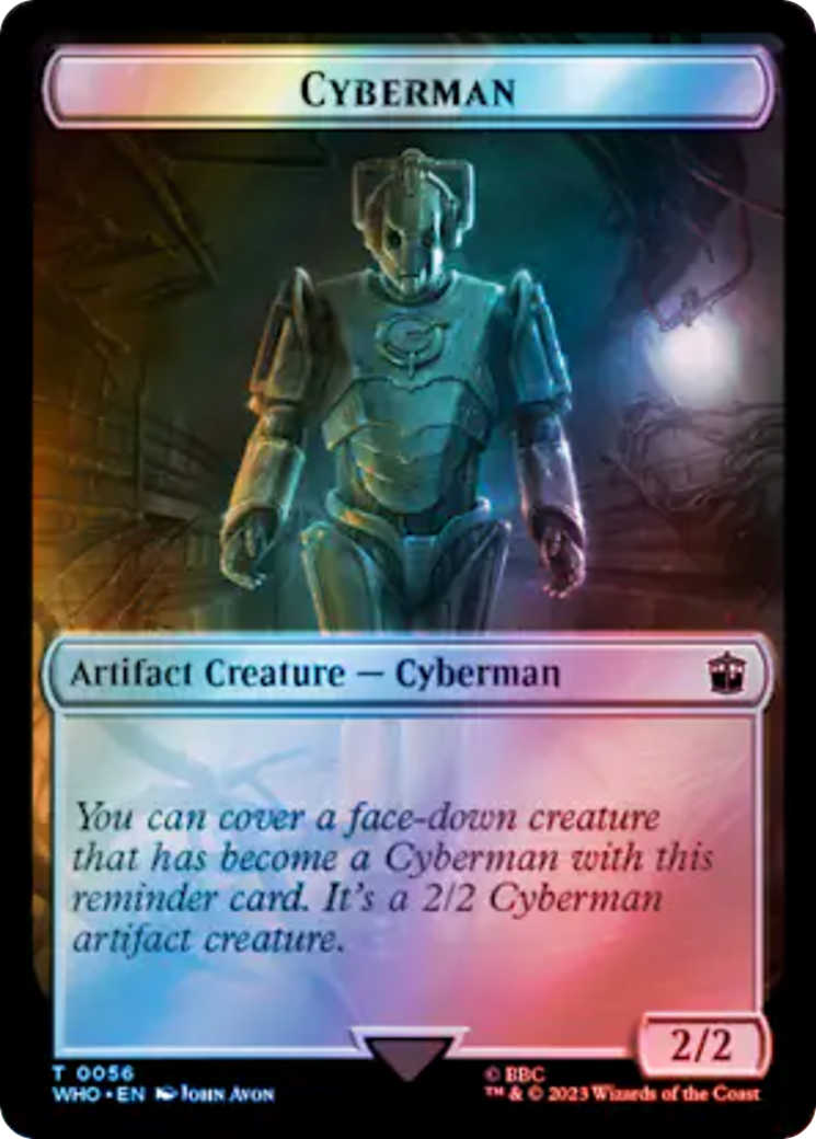 Warrior // Cyberman Double-Sided Token (Surge Foil) [Doctor Who Tokens] | Mega City Incorporated