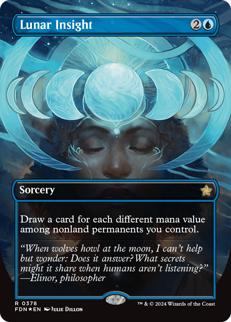 Lunar Insight (Borderless) (Mana Foil) [Foundations] | Mega City Incorporated