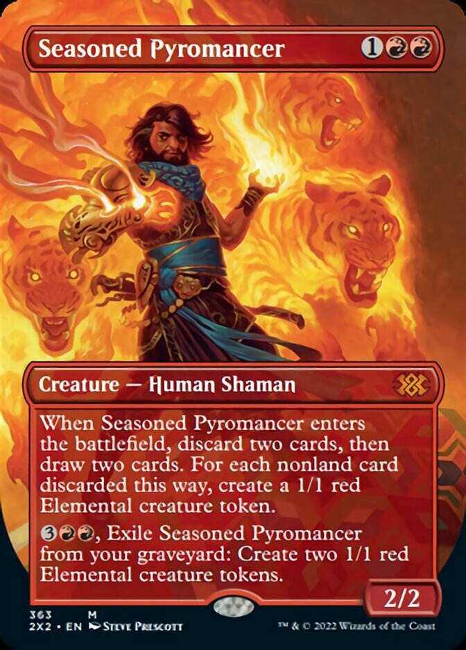 Seasoned Pyromancer (Borderless Alternate Art) [Double Masters 2022] | Mega City Incorporated