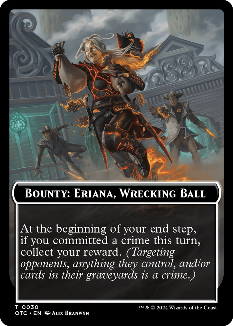 Bounty: Eriana, Wrecking Ball // Bounty Rules Double-Sided Token [Outlaws of Thunder Junction Commander Tokens] | Mega City Incorporated