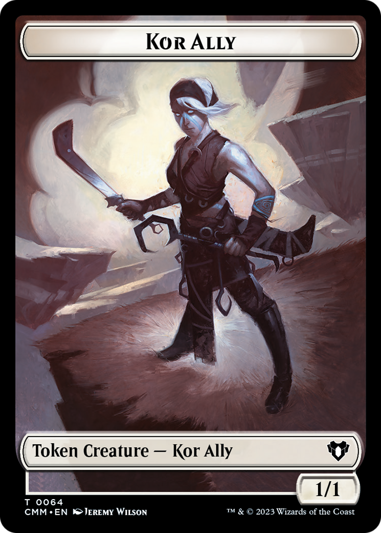 Dragon // Kor Ally Double-Sided Token [Commander Masters Tokens] | Mega City Incorporated