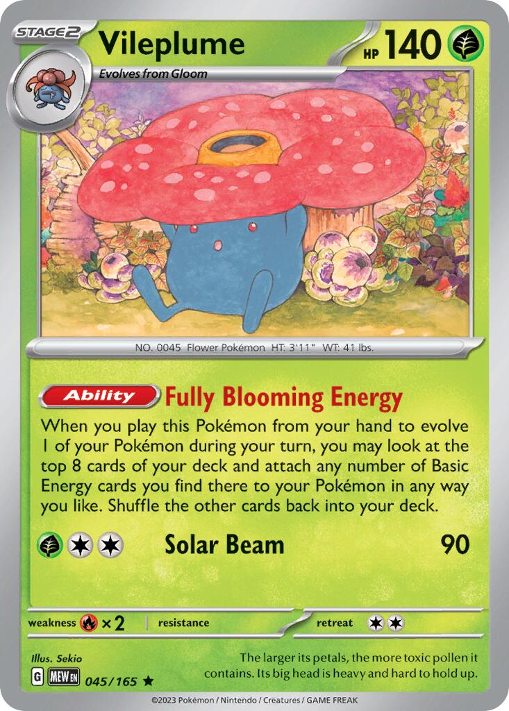 Vileplume (045/165) (Theme Deck Exclusive) [Scarlet & Violet 151] | Mega City Incorporated