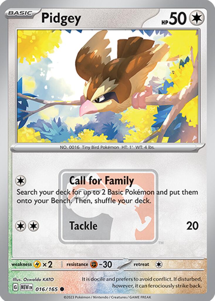 Pidgey (016/165) [League & Championship Cards] | Mega City Incorporated