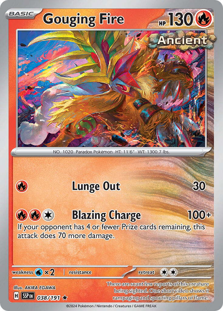 Gouging Fire (038/191) (Theme Deck Exclusive) [Scarlet & Violet: Surging Sparks] | Mega City Incorporated