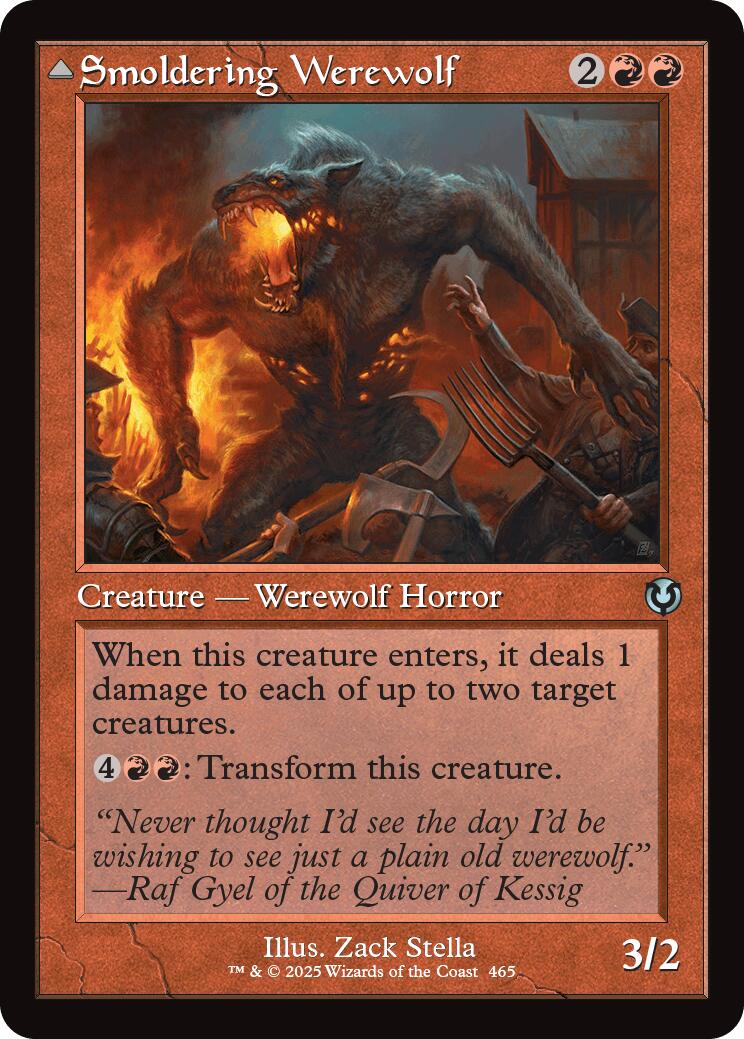 Smoldering Werewolf // Erupting Dreadwolf (Retro Frame) [Innistrad Remastered] | Mega City Incorporated