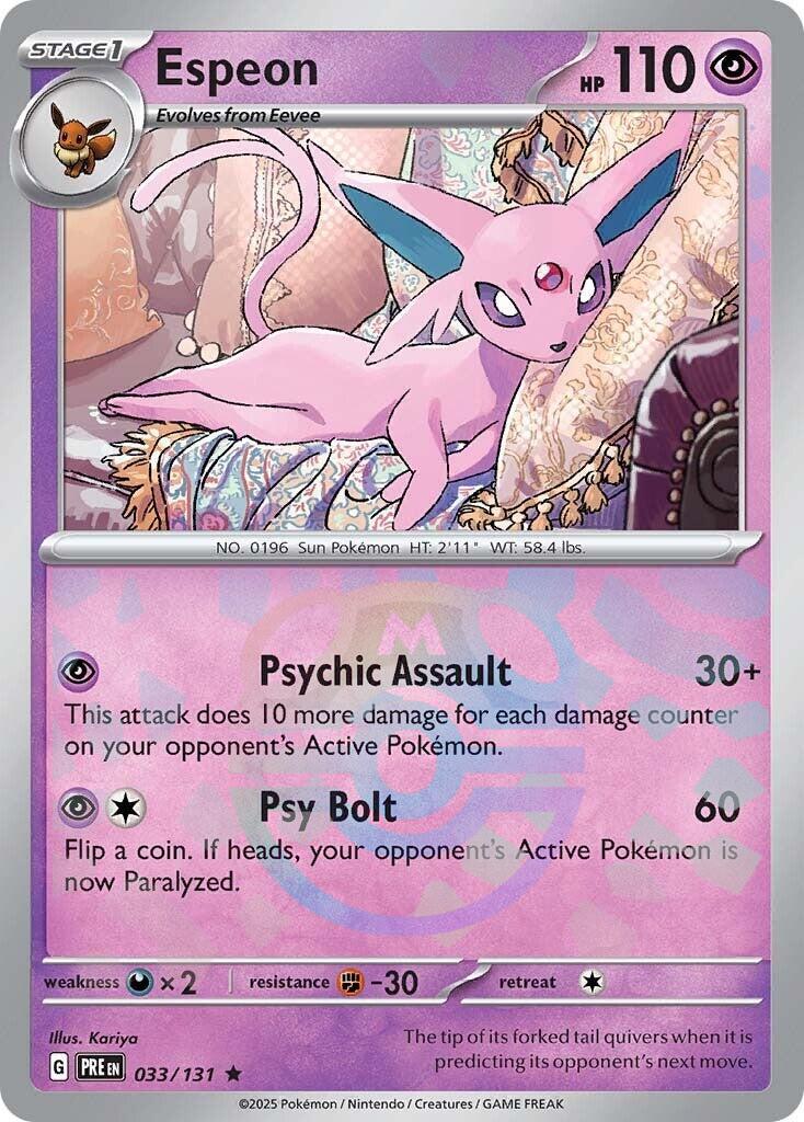 Espeon (033/131) (Master Ball Pattern) [Scarlet & Violet: Prismatic Evolutions] | Mega City Incorporated