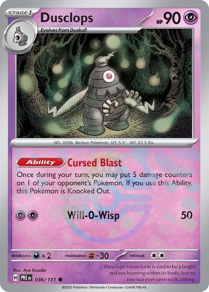 Dusclops (036/131) (Master Ball Pattern) [Scarlet & Violet: Prismatic Evolutions] | Mega City Incorporated