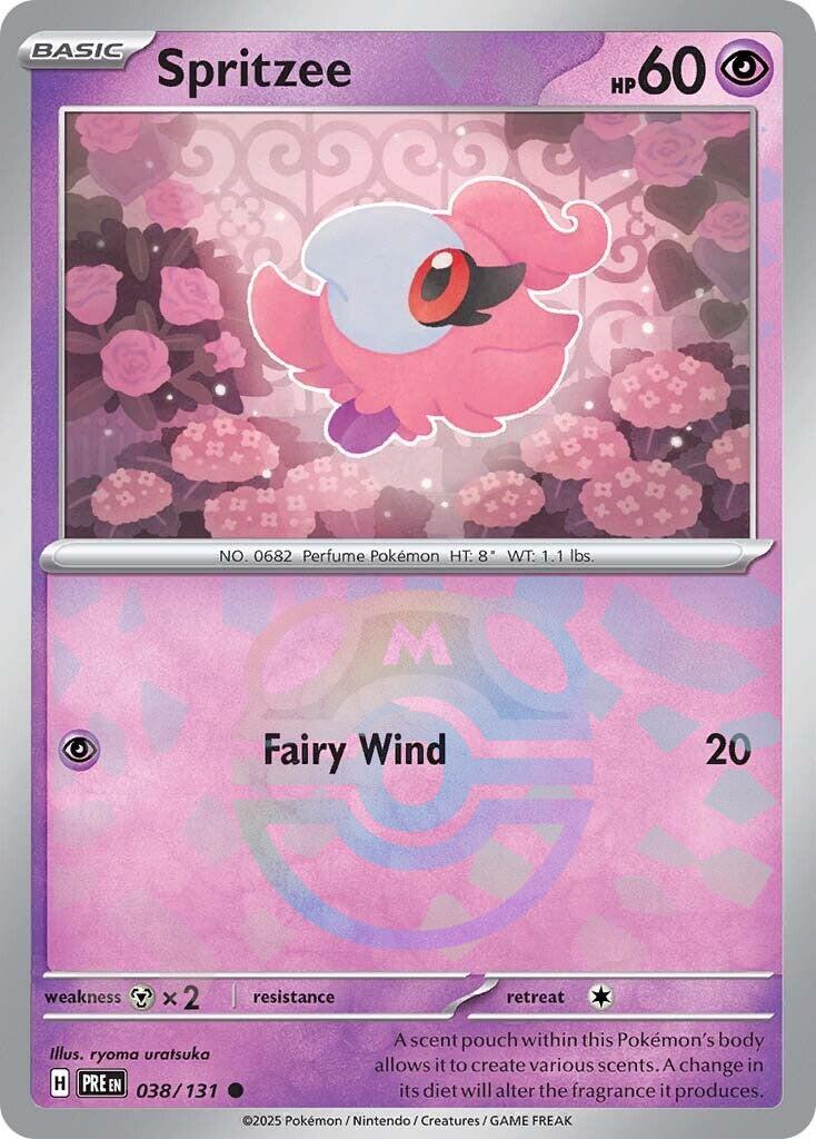 Spritzee (038/131) (Master Ball Pattern) [Scarlet & Violet: Prismatic Evolutions] | Mega City Incorporated