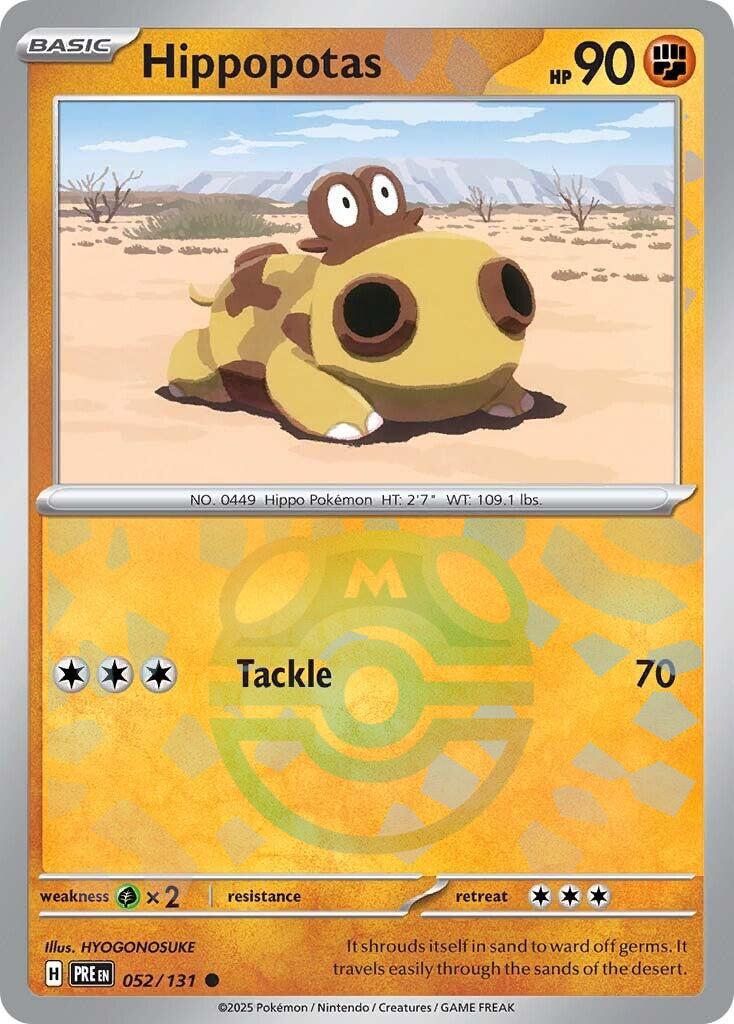 Hippopotas (052/131) (Master Ball Pattern) [Scarlet & Violet: Prismatic Evolutions] | Mega City Incorporated