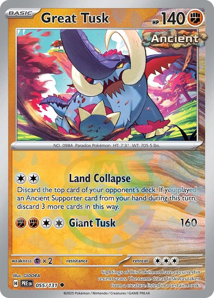 Great Tusk (055/131) (Master Ball Pattern) [Scarlet & Violet: Prismatic Evolutions] | Mega City Incorporated