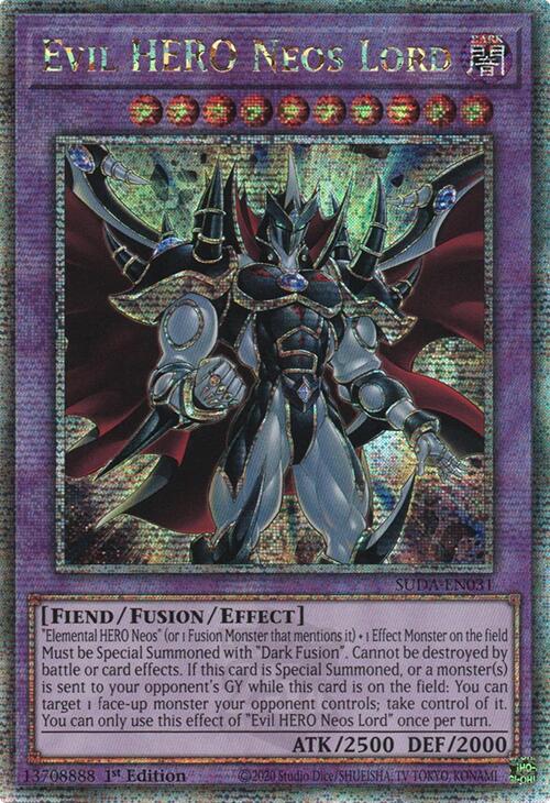 Evil HERO Neos Lord (Quarter Century Secret Rare) [SUDA-EN031] Quarter Century Secret Rare | Mega City Incorporated