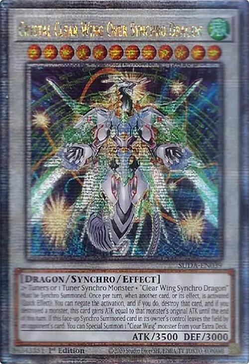 Crystal Clear Wing Over Synchro Dragon (Quarter Century Secret Rare) [SUDA-EN039] Quarter Century Secret Rare | Mega City Incorporated