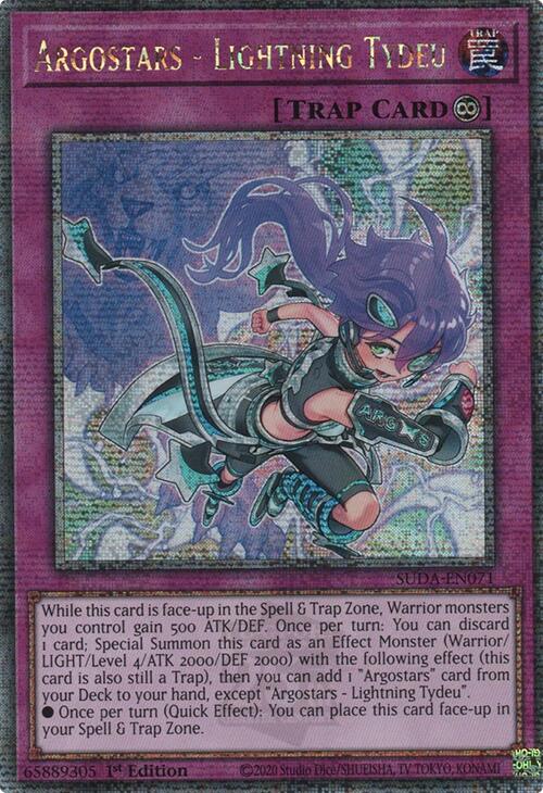 Argostars - Lightning Tydeu (Quarter Century Secret Rare) [SUDA-EN071] Quarter Century Secret Rare | Mega City Incorporated