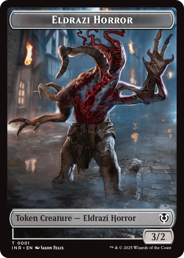 Eldrazi Horror // Human Soldier (0003) Double-Sided Token [Innistrad Remastered Tokens] | Mega City Incorporated