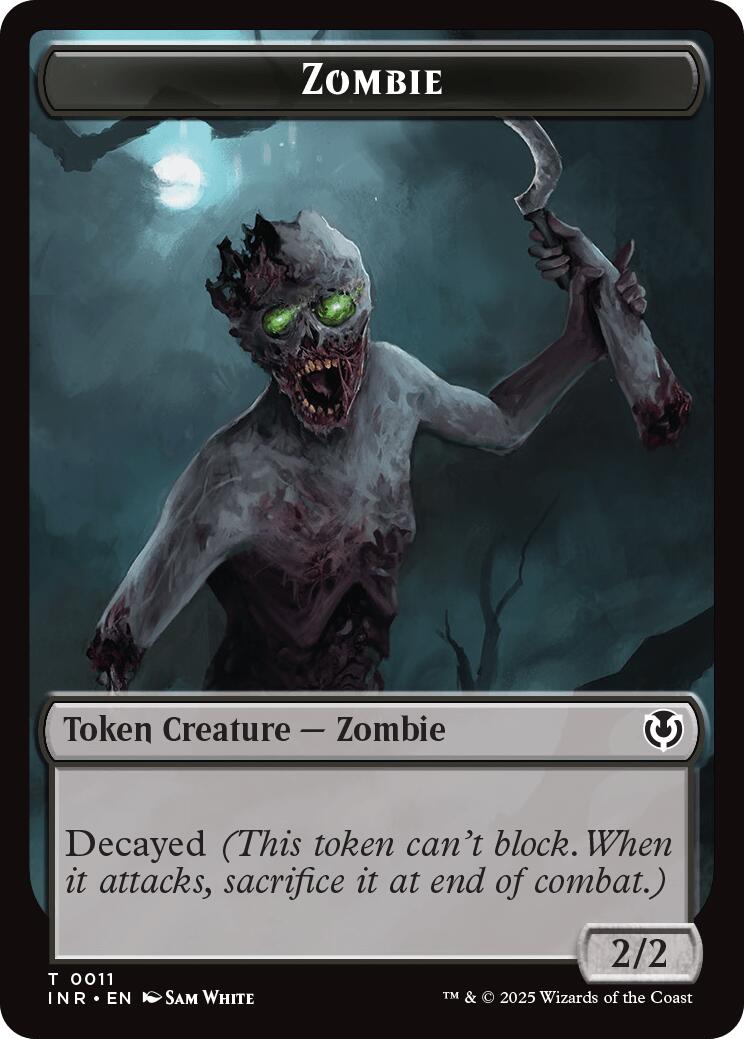 Zombie (0011) // Zombie (0012) Double-Sided Token [Innistrad Remastered Tokens] | Mega City Incorporated