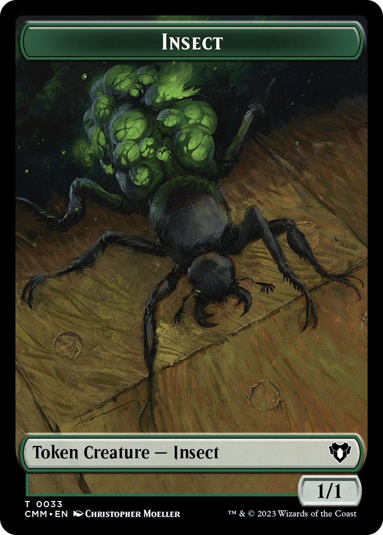 Spirit (0010) // Insect Double-Sided Token [Commander Masters Tokens] | Mega City Incorporated