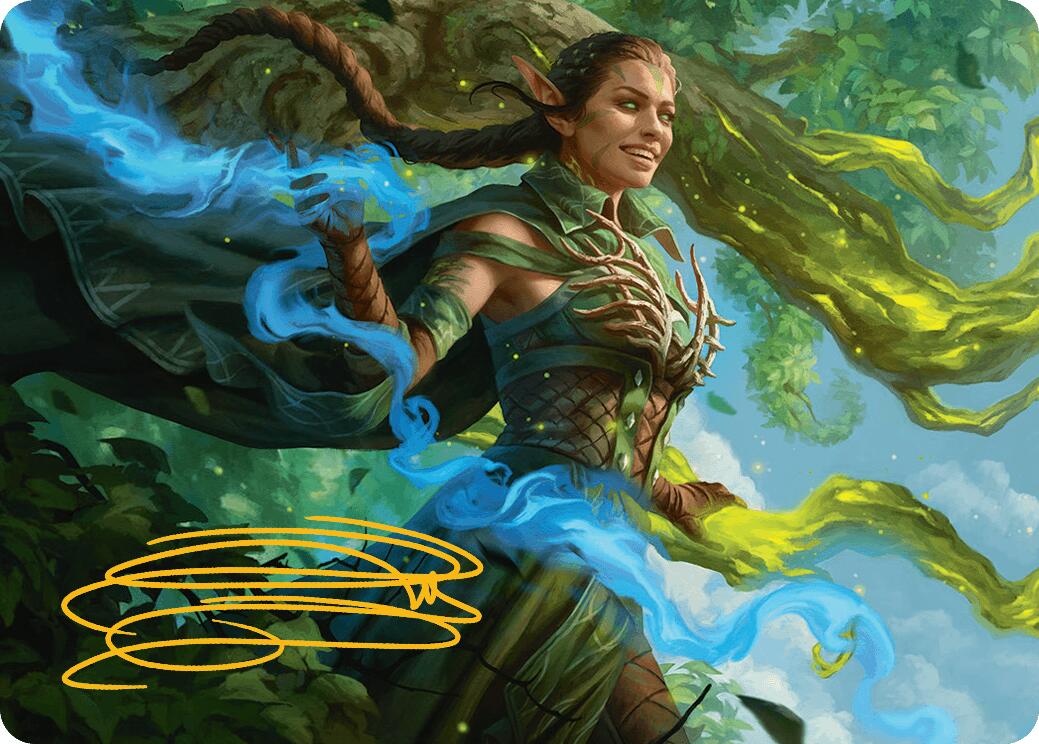 Nissa, Worldsoul Speaker Art Card (Gold-Stamped Signature) [Aetherdrift Art Series] | Mega City Incorporated