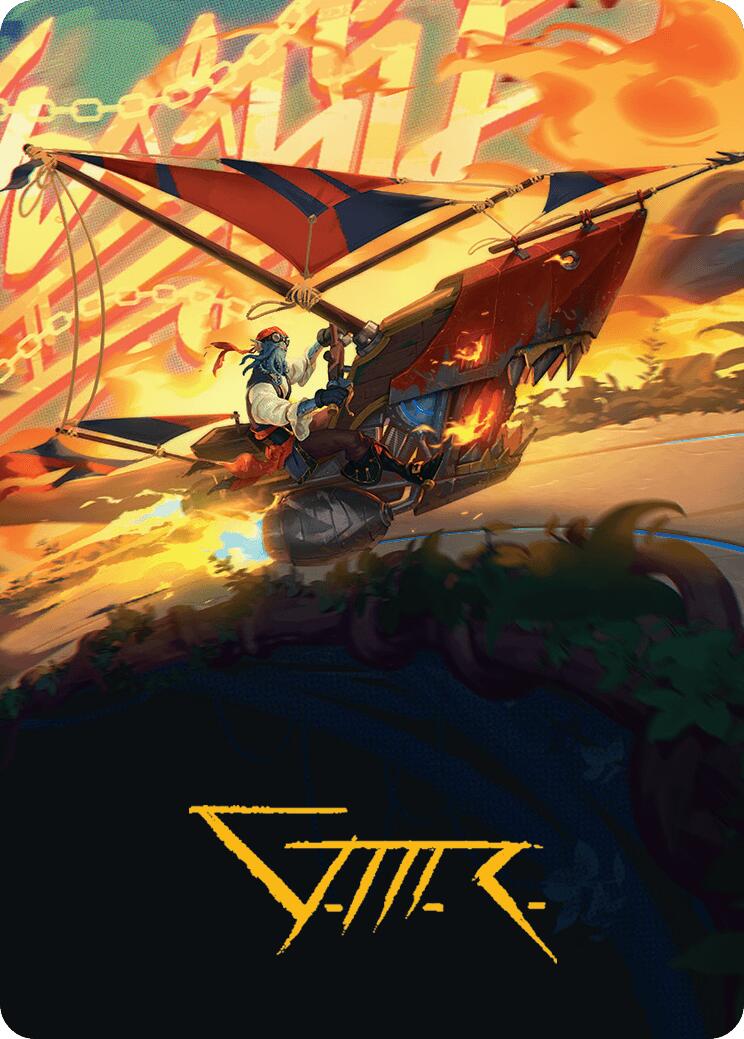 Boosted Sloop Art Card (Gold-Stamped Signature) [Aetherdrift Art Series] | Mega City Incorporated