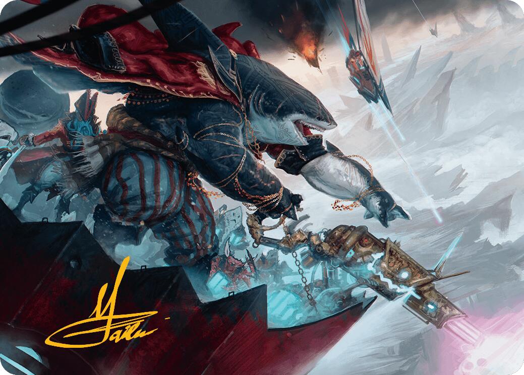 Captain Howler, Sea Scourge Art Card (16/54) (Gold-Stamped Signature) [Aetherdrift Art Series] | Mega City Incorporated