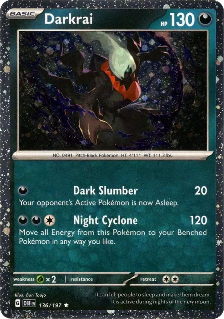 Darkrai (136/197) (Cosmos Holo) [Scarlet & Violet: Obsidian Flames] | Mega City Incorporated