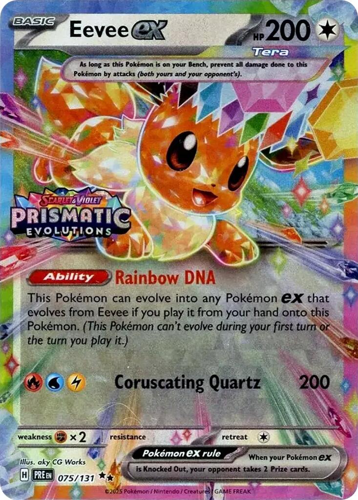 Eevee ex (075/131) (Prismatic Evolutions Stamp) [Scarlet & Violet: Prismatic Evolutions] | Mega City Incorporated