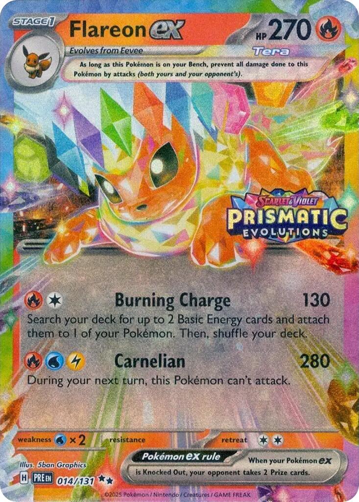 Flareon ex (014/131) (Prismatic Evolutions Stamp) [Scarlet & Violet: Prismatic Evolutions] | Mega City Incorporated